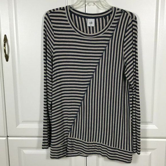 CAbi Tops - CAbi Blue/Tan T-shirt - Size L